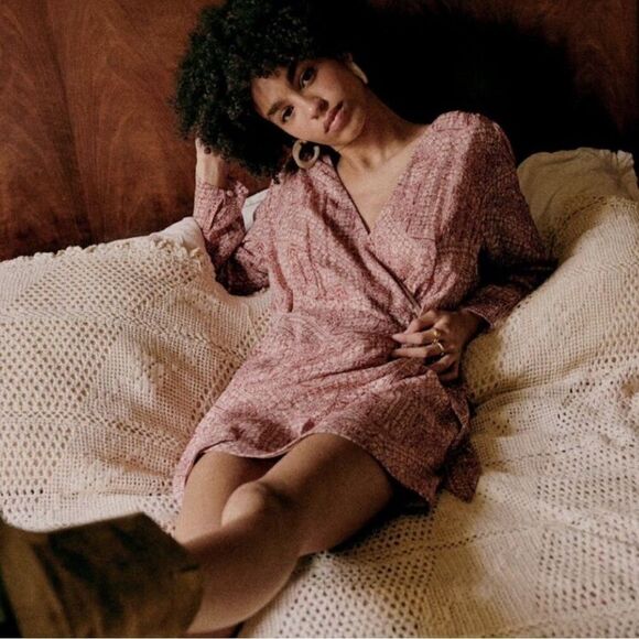 Sezane Noemia Dress Mosaic Print Size 34 - Picture 3 of 9